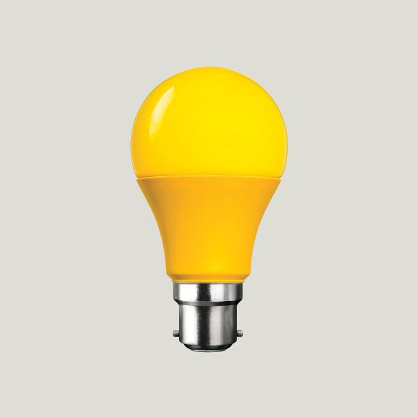 Yellow LED Bulb Light 3W-20W, Anti-UV Cover, Flicker-Free, 80-83Ra/95-98Ra,