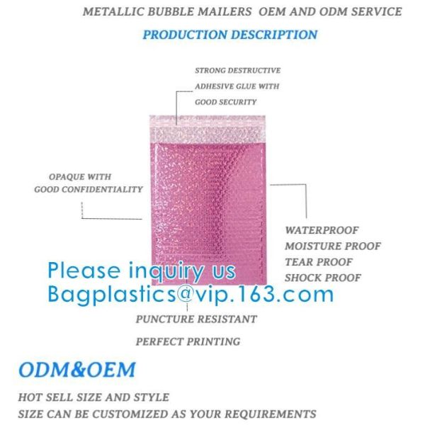 Express Pack Beauty Skin Care Metallic Glossy Holographic Cosmetic Packing Ziplockk Bubble Pouch Slider Zipper Bubble Bag