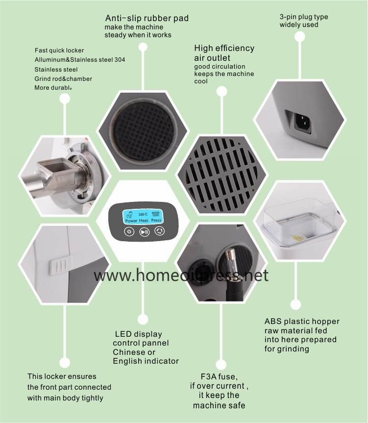 oil seed press machine parts details: