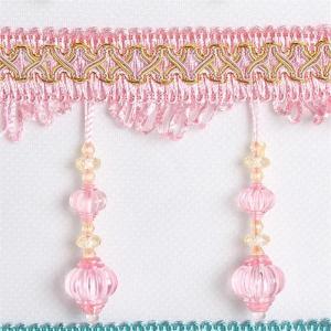 China Newest lantern design handmade polyester curtain lace beaded fringes tassels wholesale