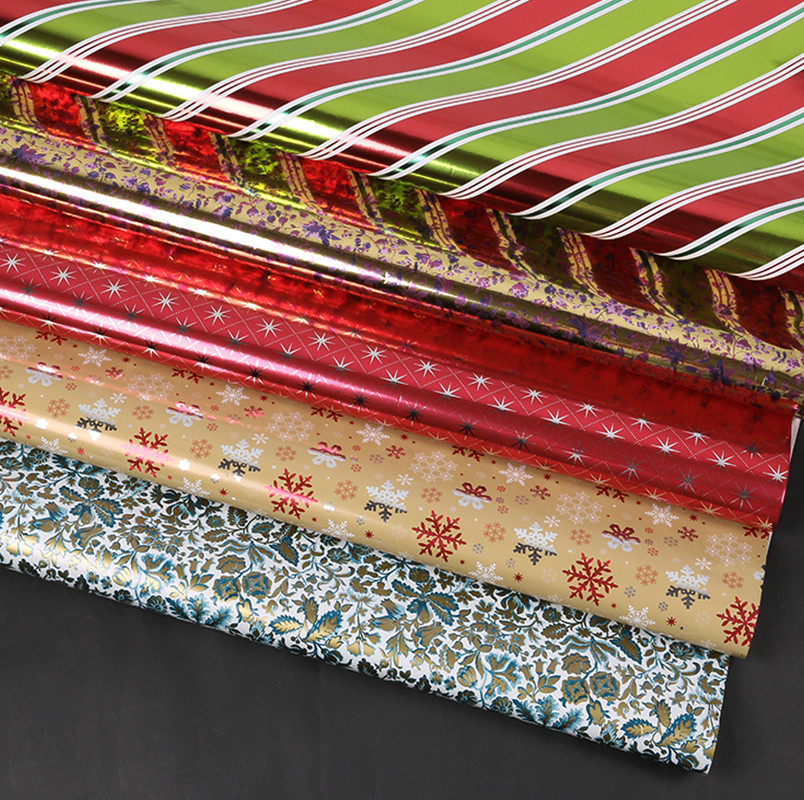 Extra Wide Foil Wrapping Paper Rolls Luxury Yellow Red Coloured Decorative Aluminized