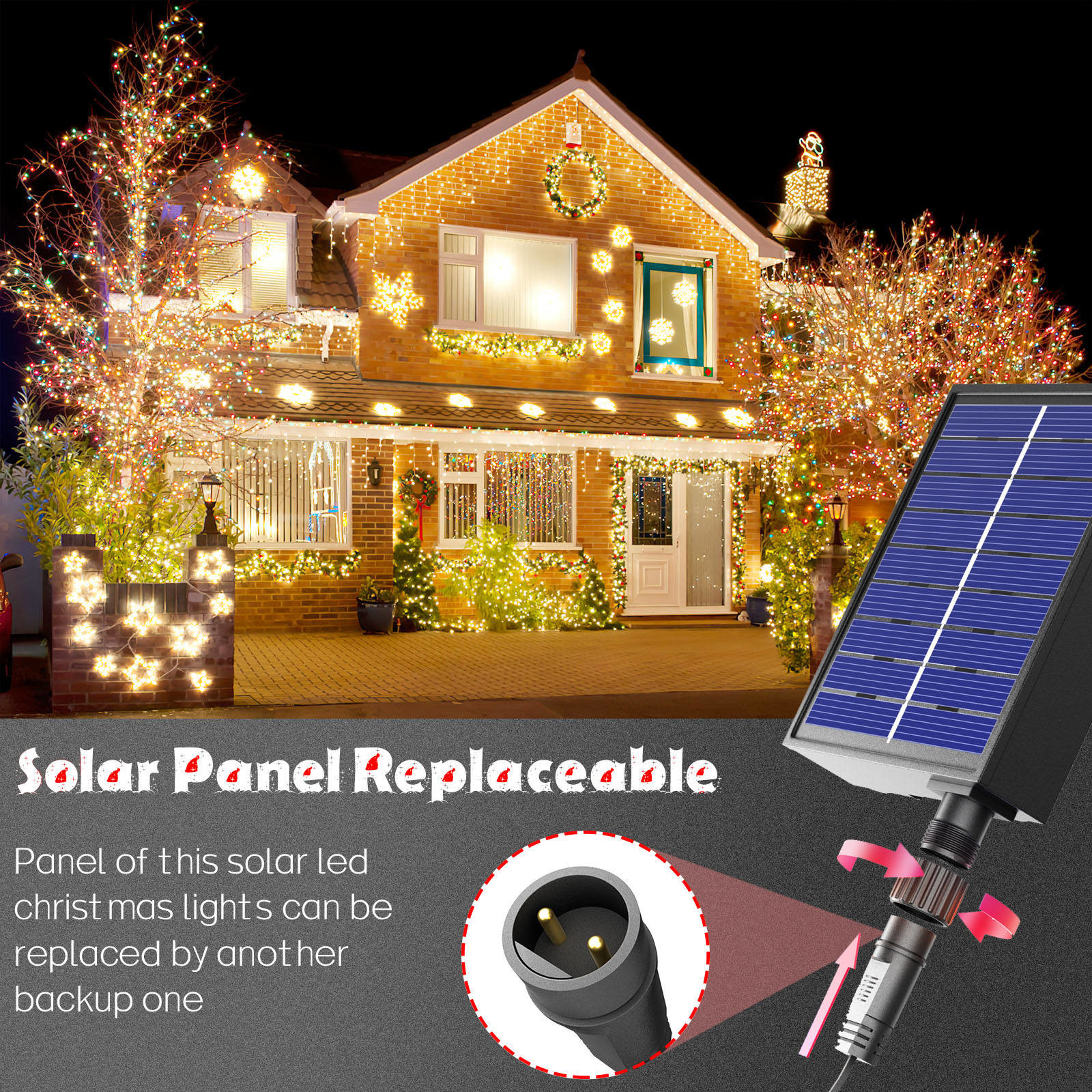 0603 Lamp Solar String Lights 800mah 72ft With Remote Control