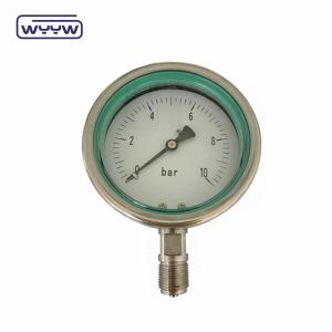 China ss304 special thread high pressure 1000 bar oil filled 4&quot; utility pressure gauge wholesale