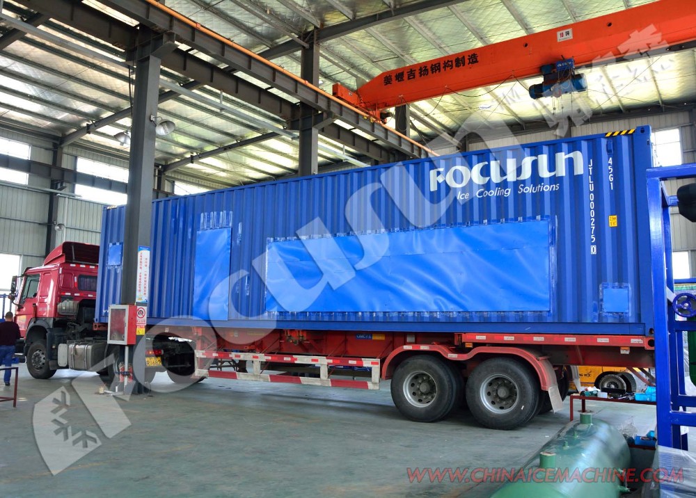 Water Cooling Direct Cooling System Containerized Ice Block Making Machine 10 ton/day
