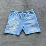 Knitted Custom Graphic Print Men's Vintage Acid Wash Shorts in Cotton French