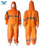 CE Type 5 6 Certified USA PPE Disposable SMS 56GSM Orange Coveralls With