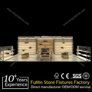 China hot elegant leather showcase display counter for shoes wholesale