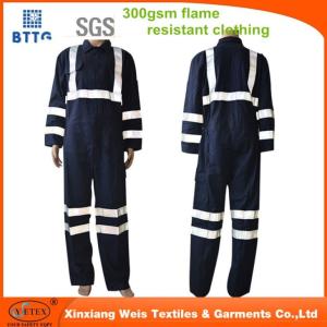 China Protective Fire Resistant Insulated Coveralls Navy Blue With Reflector wholesale