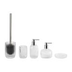 Ribbed Clear Bathroom Toilet Accessories Set 5pcs Pumpkin Style Lotion Pump