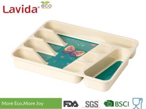 China 13 Inch Natrue Style Bamboo Fiber Tray Unique Natural Rustic Texture High Strength wholesale