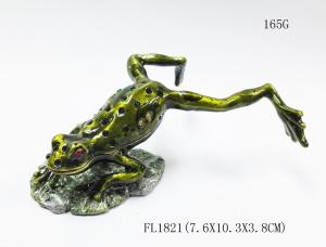 China Leaves the frog shape trinket box with rhinestone for lovely jewelry box wholesale