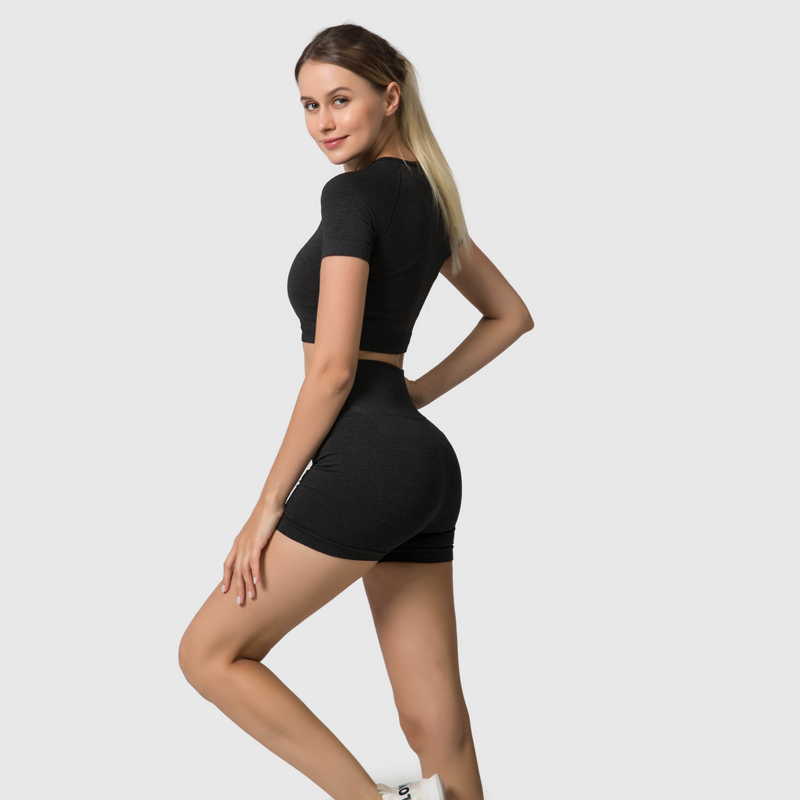 Yoga Breathable Seamless Sports Bra Leggings Stretch Fabric High Waisted Gym Leggings
