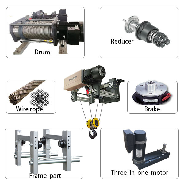 Wire rope electric hoist with wireless remote control for sale