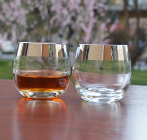 China Silver Rim Ion Plated Platinum Tumbler Drinking Glasses wholesale