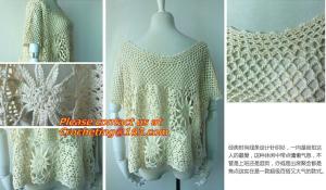 China Hollow out, belt, sexy knitted, crover up, crochet, beach dress, robe femme sund, clothing wholesale
