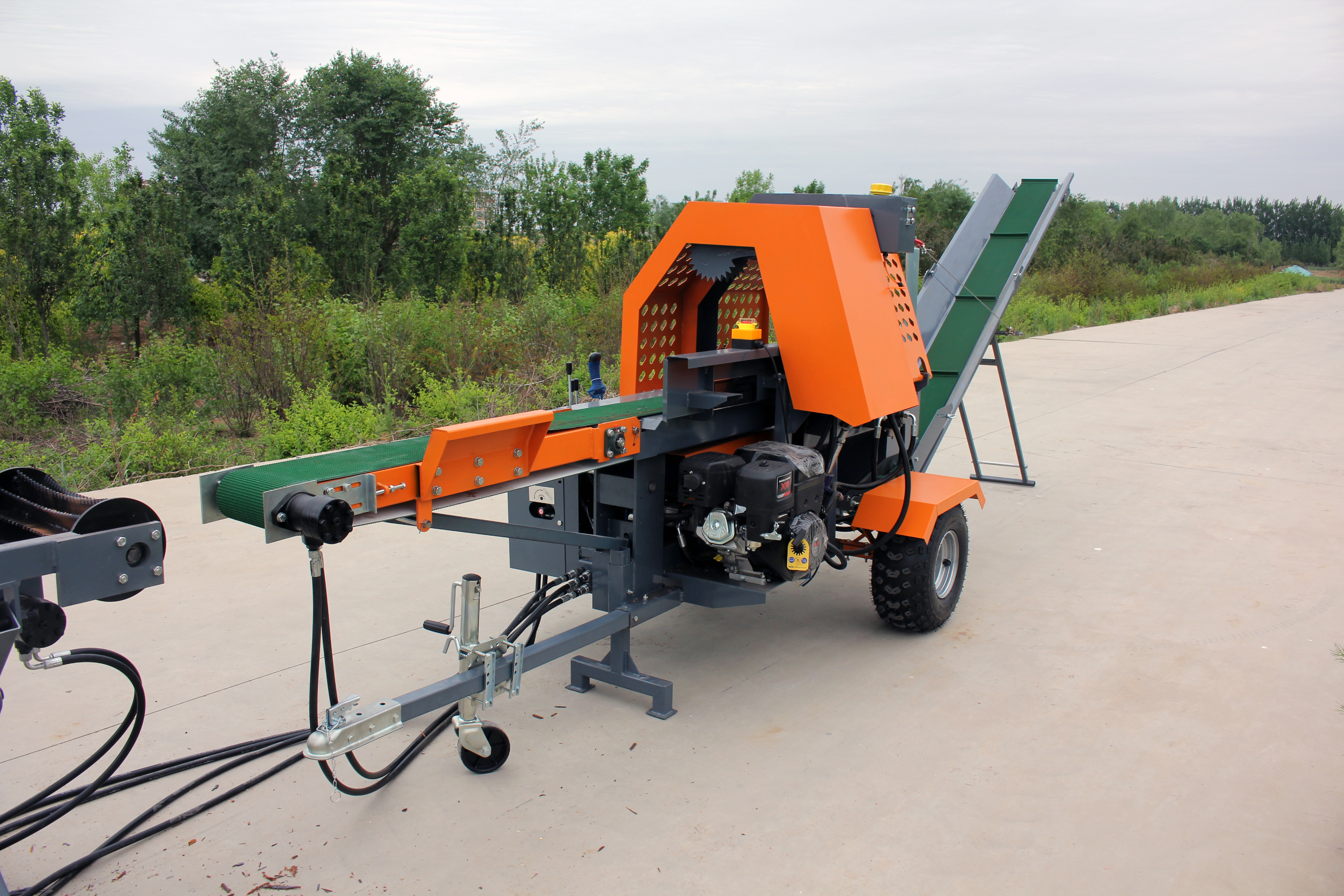 Log Splitter 19inch 480mm Gasoline Electric Firewood Processor With Track