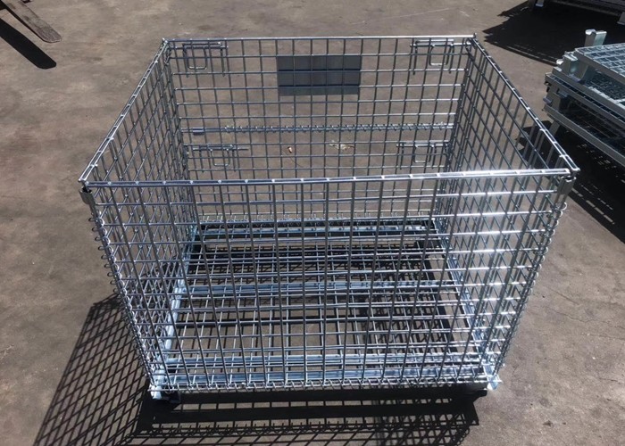 100~2000kg Warehouse Wire Container Rolling Storage Cage stackable