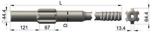 High Precision Drill Shank Adapter Length 766mm Diameter 45mm For Bolting / Drifting