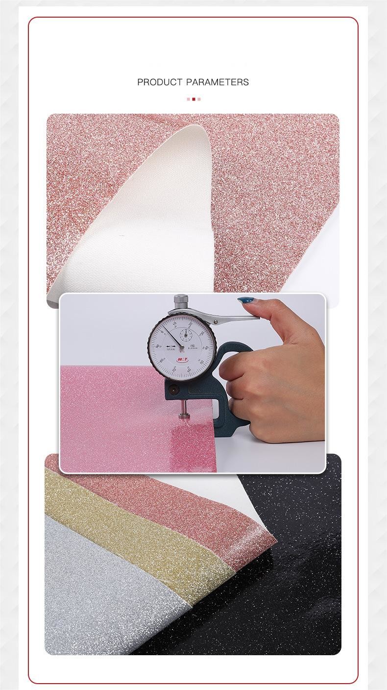 Waterproof Glitter PU Leather Powder Film Glitter Artificial Leather Customized