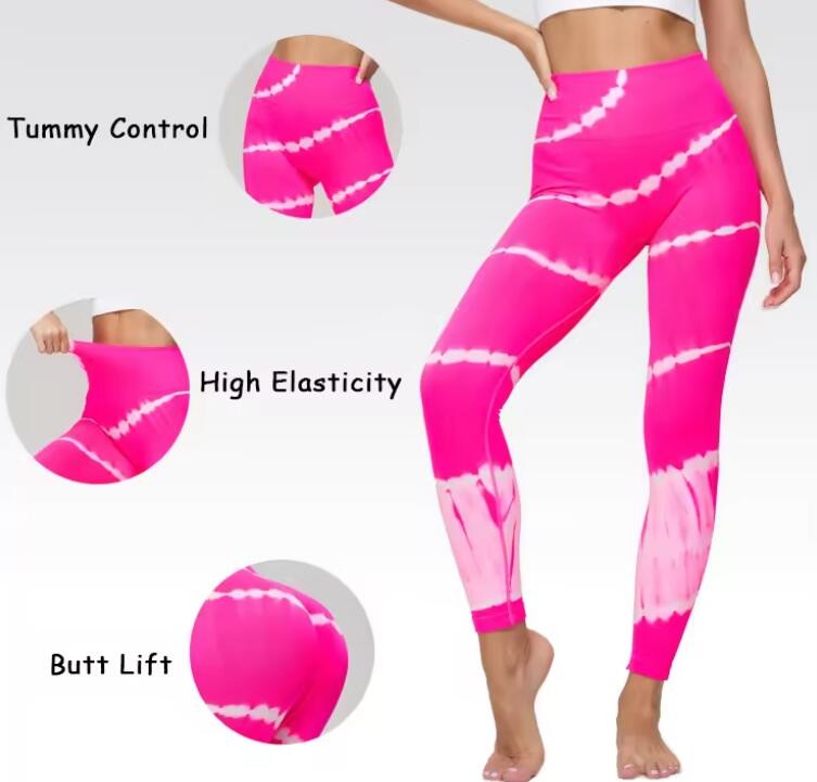 Yoga Activewear Seamless Plus Size Custom Printed Leggings Tie Dye Butt Lifting