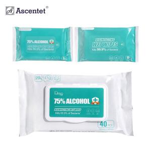 China Customized Logo Size 75% Alcohol Antibacterial Disinfectant Home Office Car Hand Disinfectant Alcohol Wet Wipes wholesale