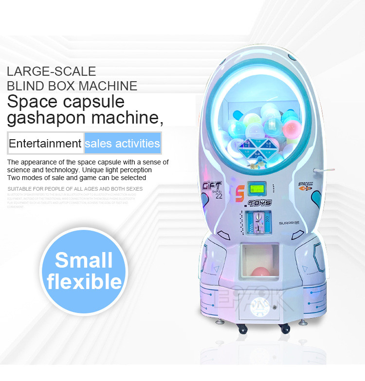 Coin Operated Space Capsule Gashapon Machine White Gift Machine