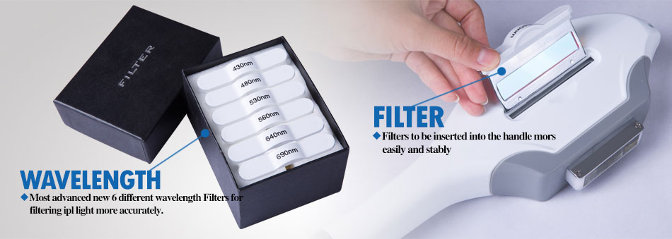 IPL Hair Removal Machine Epilator 690nm Filter Wavelength 50HZ / 60HZ