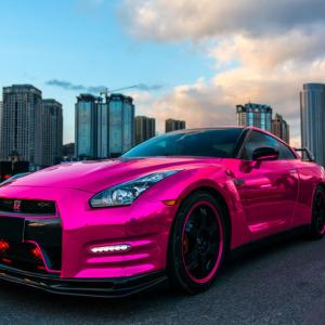 China Moisture Proof Pink Chrome Car Vinyl Wrap Mirror Effect Bubble Free wholesale