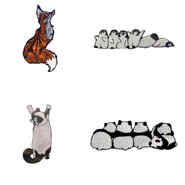 Iron On Backing PMS Embroidered Animal Patches Twill Cotton Material