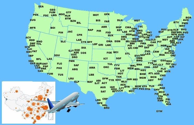 Door To Door Air Freight Shipping From China To USA
