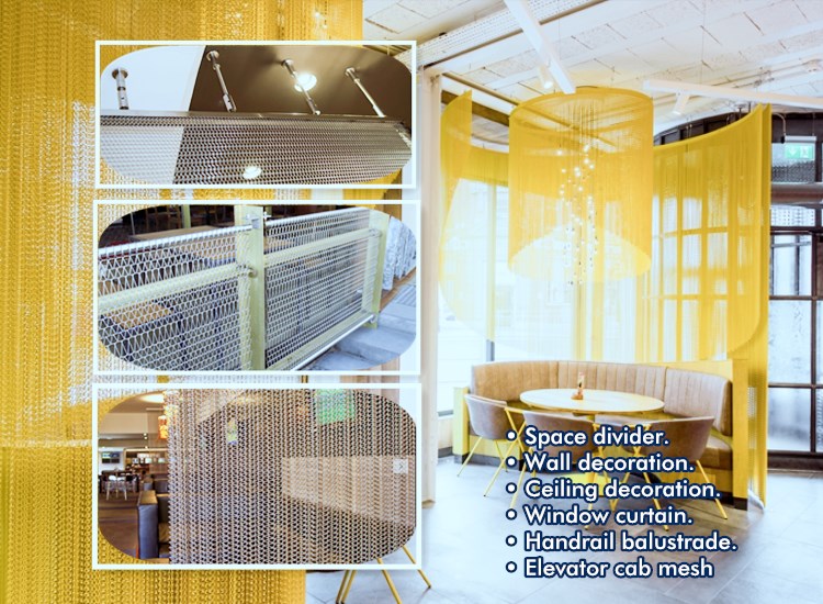 Spiral Fabric Decorative Wire Mesh In Antioxidant Brass For Shade Screens