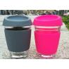 Buy cheap Customize Glass Coffee Cup With Silicon Lid / Drinking Glass Cup With Silicon from wholesalers