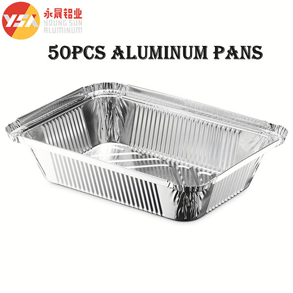 Foil Food Packaging Aluminum Foil Tray Silver PET Rectangle Accepted