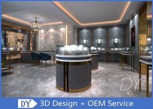 China Custom Gray Wood Plus Veneer Store Jewelry Display Cases Fully Assembly wholesale