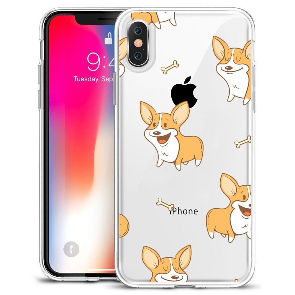 Thin Rubber Designer Cell Phone Cases For Iphone X Sweat Free Animal Puppy Dog Cat