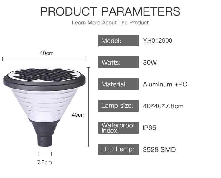 Waterproof Post Lighting Led Gate Solar Garden Pillar Light for Outside Lamp Landscape