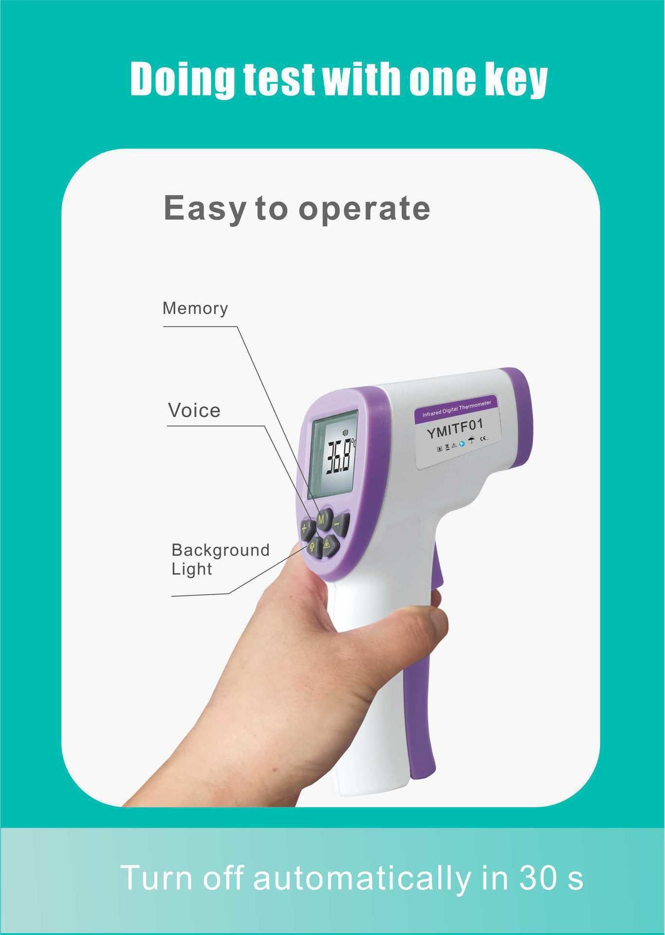 CE Digital Thermometer Gun Non Contact Infrared Thermometer For Body Temperature