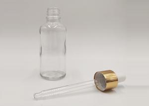 China Boston Round 30ml Clear Glass Dropper Bottles wholesale
