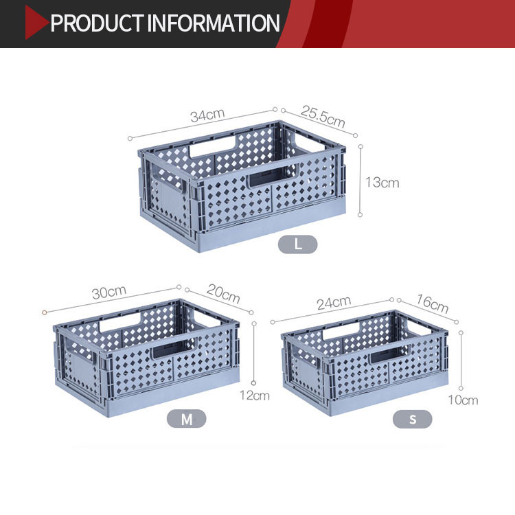 Odorless Collapsible Plastic Container , Reusable Plastic Stacking Baskets