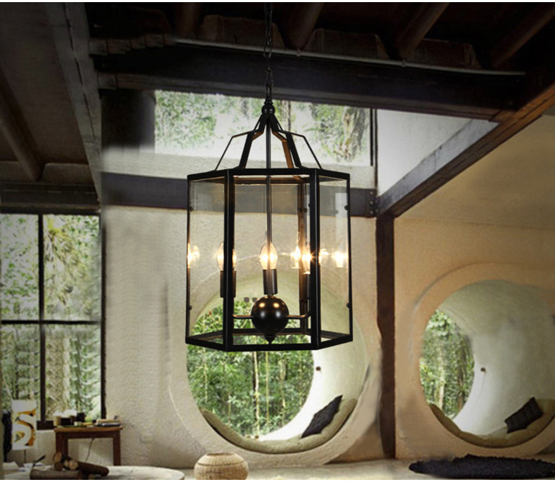 Vintage Led Candle Chandelier Black Candlesticks Bird Cages Living Rroom Loft Black Chandelier(WH-CI-125)