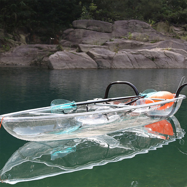 Plastic See Through Kayak Crystal Bottom 6mm Thickness Durable With Paddles