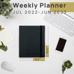 Softcover Weekly Daily Planner 2023 Black 100GSM Ivory Paper