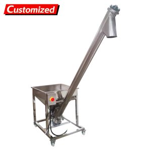 China customized Screw Powder Feeding Machine, Automatic Feeder Vibrating Hopper Inclined Conveyor, Powder Loading Machine Vibrating Hopper 110V wholesale