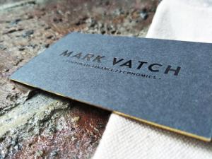 China Customized Gold Foil Edge Business Cards With Black Foil Stamped Logo wholesale