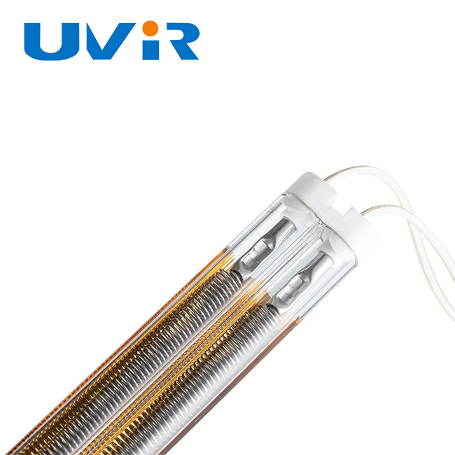 Gold coating Ir Lamps For Heating 2500W 415V Medium wave twin tube