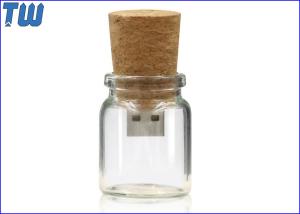 China Waterproof Glass Bottle 16GB USB Memory Stick Cork Design Information Storage wholesale