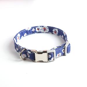China Floral Pattern Smart Dog Collar Small Medium Large Nylon Red Dog Collar wholesale
