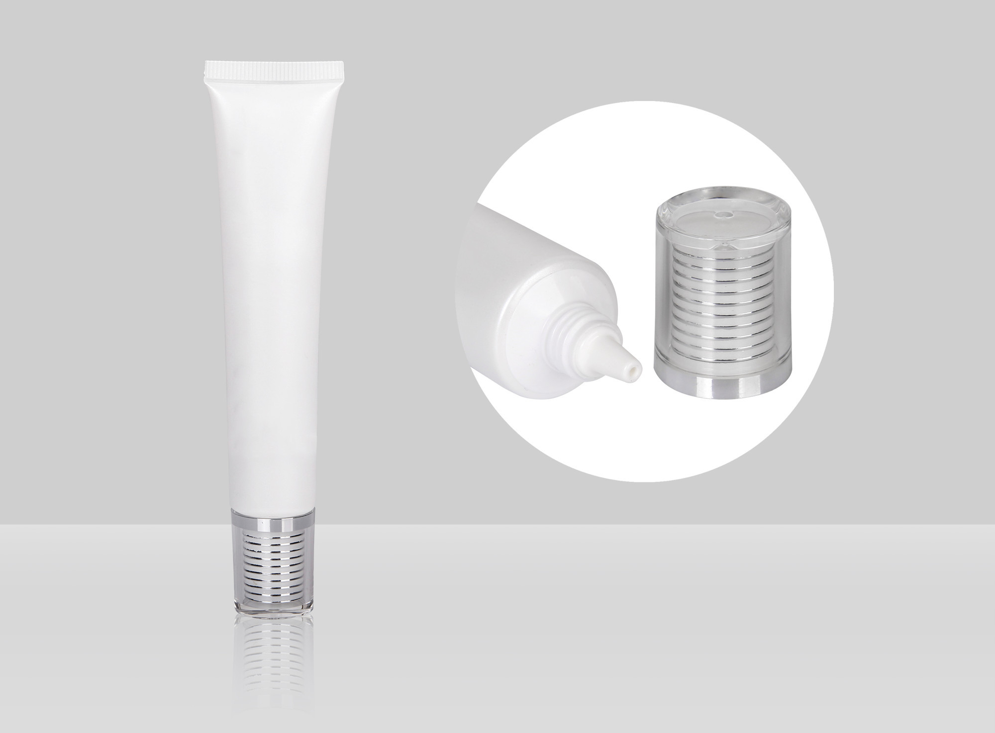 Long Nozzle Custom Cosmetic Tubes Liquid Foundation D22mm 10-30ml Plastic Soft Tube With Screw On Cap