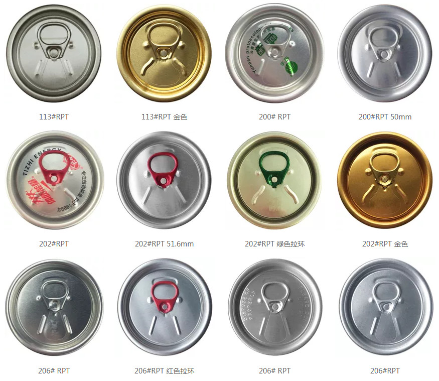 Soft Drink Round Aluminum Can Lids Gold Pilfer Proof Size 202 Can Lids