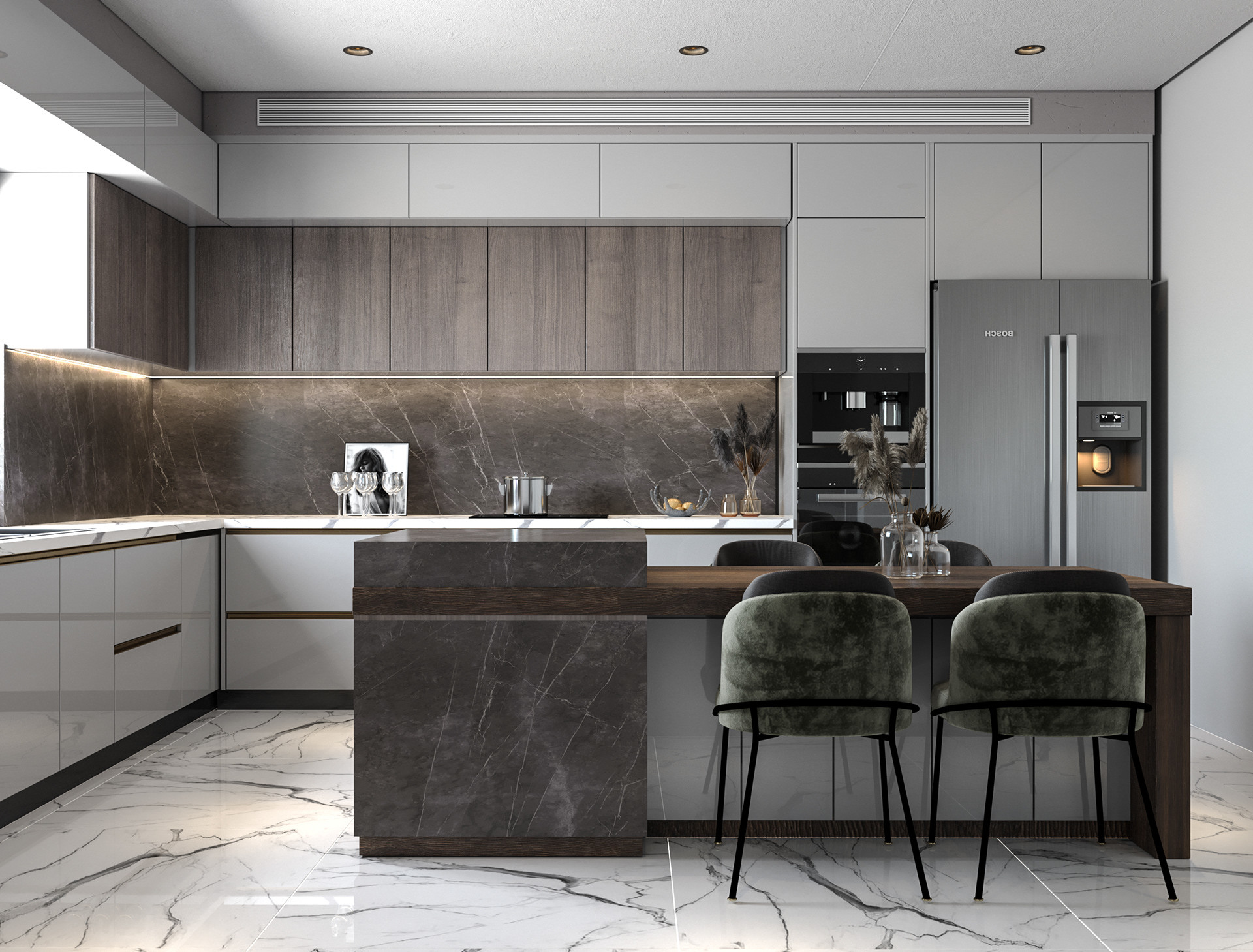 Modern Cabinets Furniture Industrial High Glossy Lacquer Wood Kitchen Cabinet